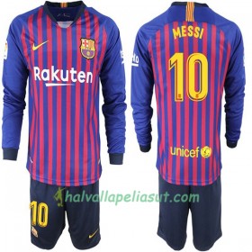 Jalkapallo Pelipaidat FC Barcelona Messi 10 Lasten Kotipaita 2018-2019 Pitkähihainen